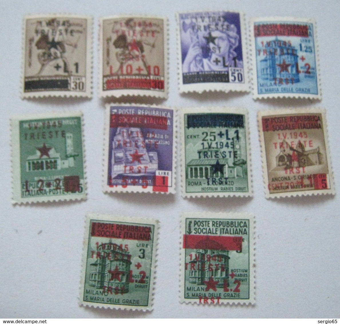 Italy Yugoslavia Istria - Trieste 1945 Italian Stamps With Overprint - Marcophilia