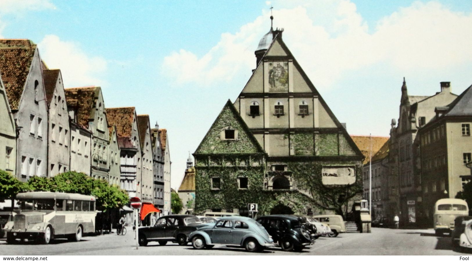 Weiden Oberpfalz Stadtplatz Rathaus VW Käfer Omnibus ALLEMAGNE Coccinelle Bus GERMANY Cars Cox Beetle Kever - Weiden I. D. Oberpfalz