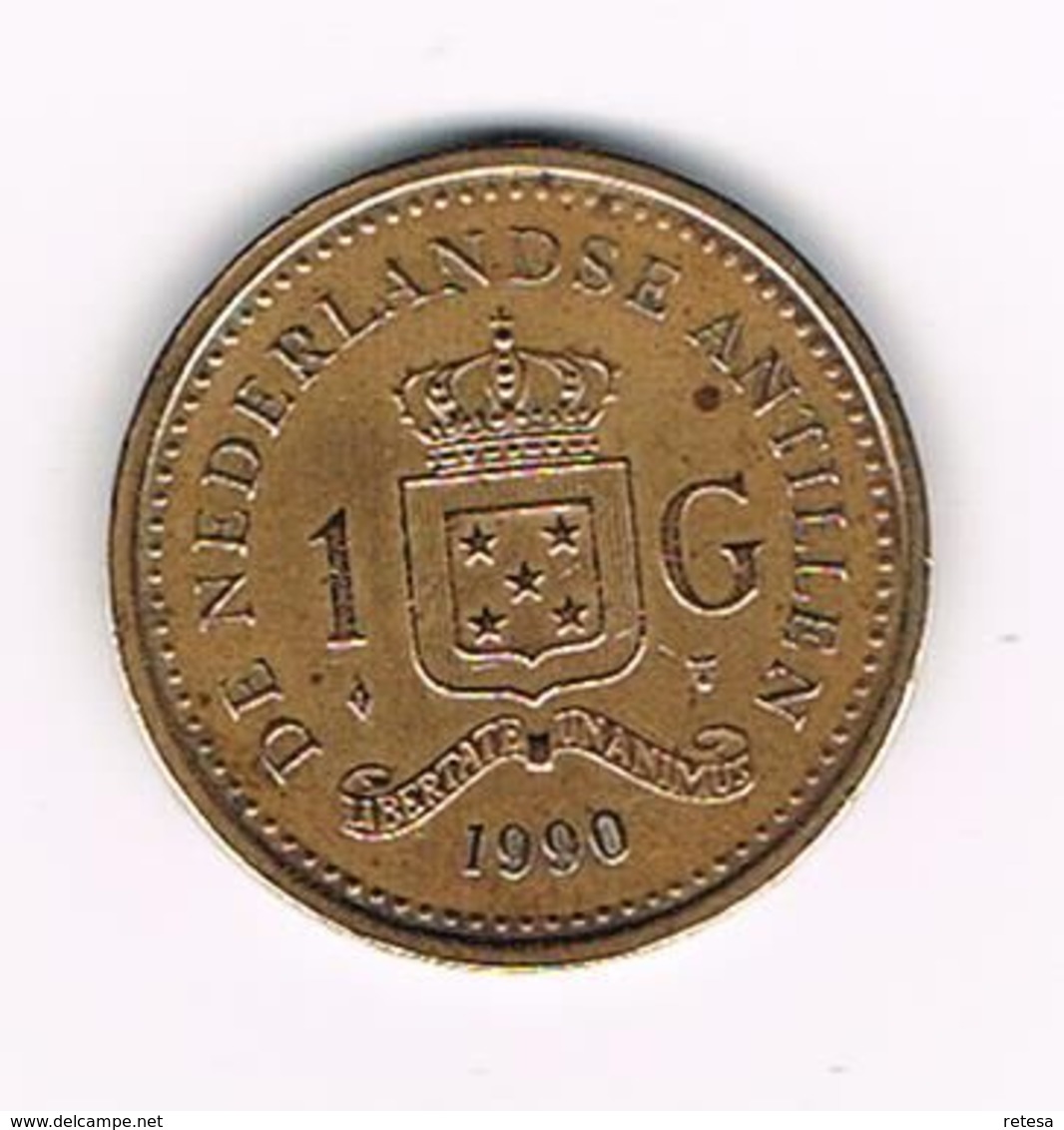 &  NEDERLANDSE ANTILLEN   1  GULDEN  1990  BEATRIX - Niederländische Antillen