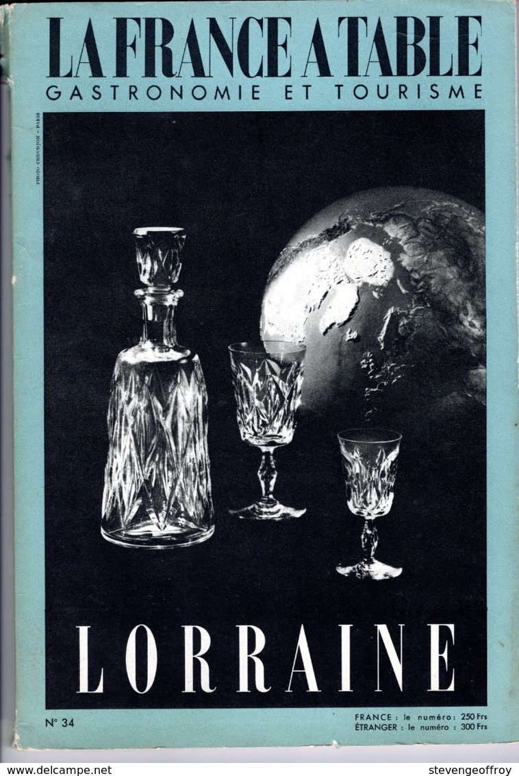 France A Table La N° 34 Du 01/02/1952 - La Lorraine  - Vaud - Valais - Koken & Wijn