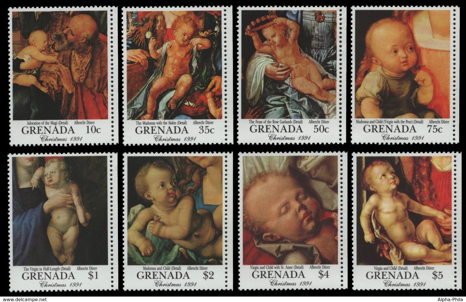 Grenada 1991 - Mi-Nr. 2376-2383 ** - MNH - Gemälde / Paintings - Dürer - Grenada (1974-...)