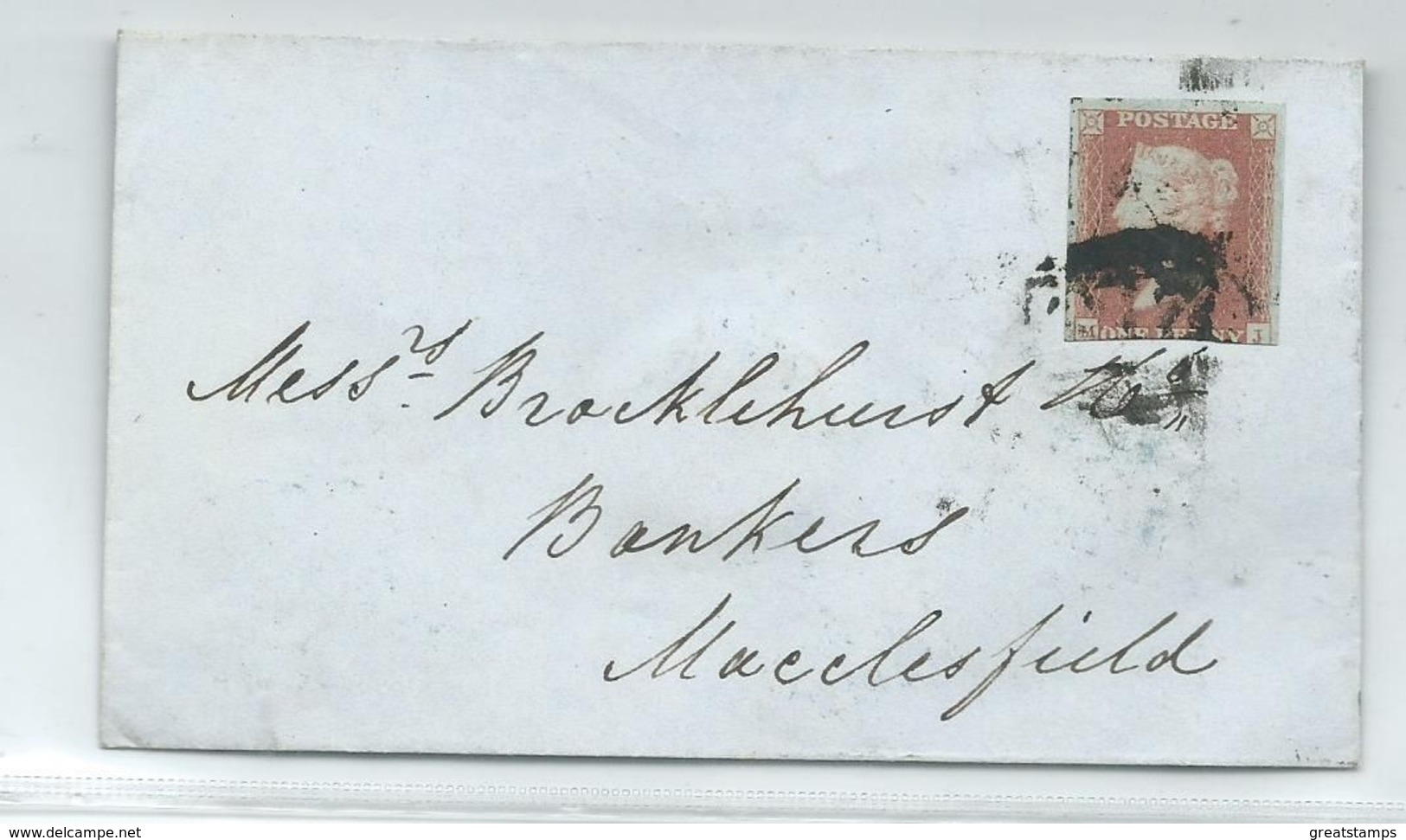 Cover 1 Red Imperf Duplex Cancel Marinally Challened Bottom. 1850 - Briefe U. Dokumente