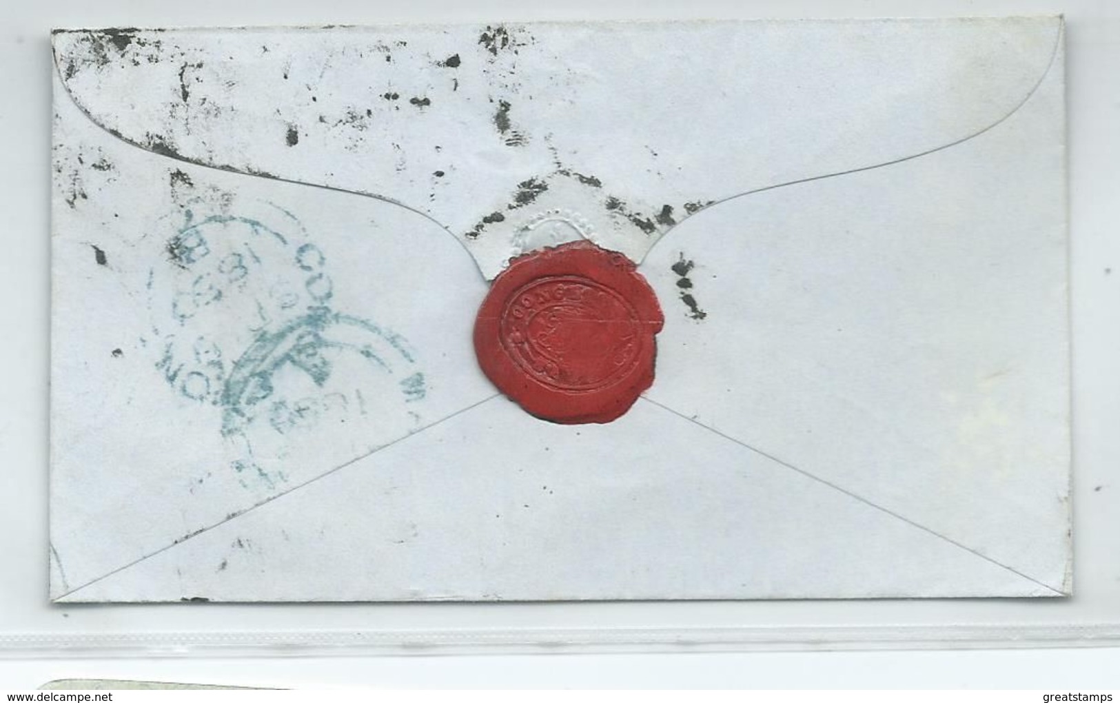 Cover 1 Red Imperf Duplex Cancel Marinally Challened Bottom. 1850 - Briefe U. Dokumente