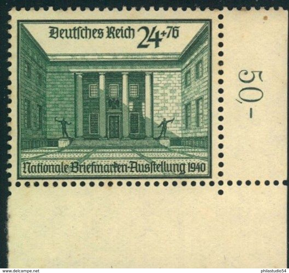 1940, Reichskanzlei, Postfrisches Luxusstück Aus Der Rechten Unteren Bogenecke. - Unused Stamps