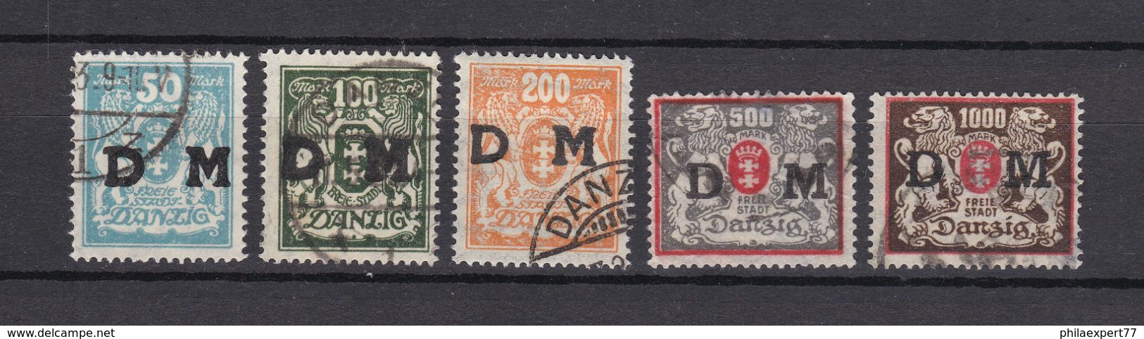 Danzig - Dienstmarken - 1923 - Michel Nr. 36/40 - Gestempelt - Other & Unclassified