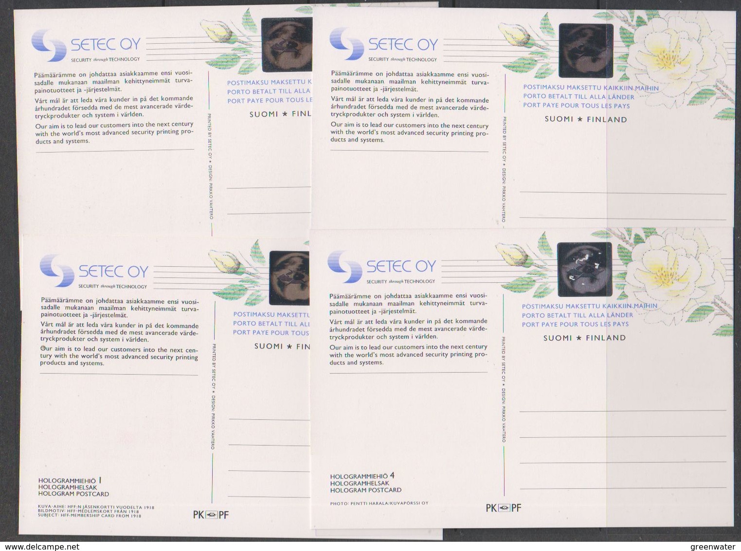 Finland 1995  Hologram Postcard / Postal Stationery 4 Cards / Unused (48818) - Briefe U. Dokumente