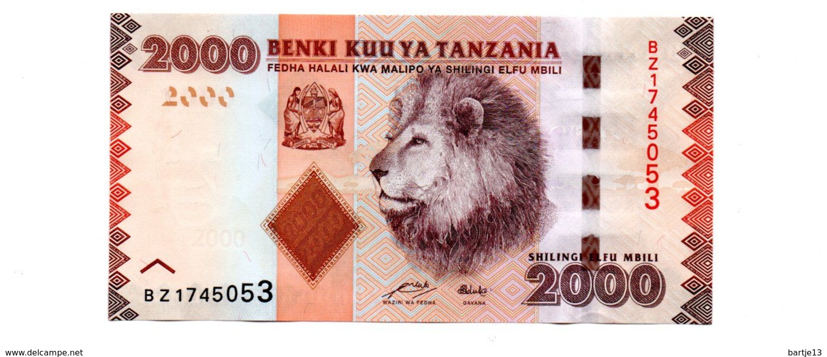 TANZANIA 2000 SHILLINGS PICK 42a UNCIRCULATED - Tanzanie