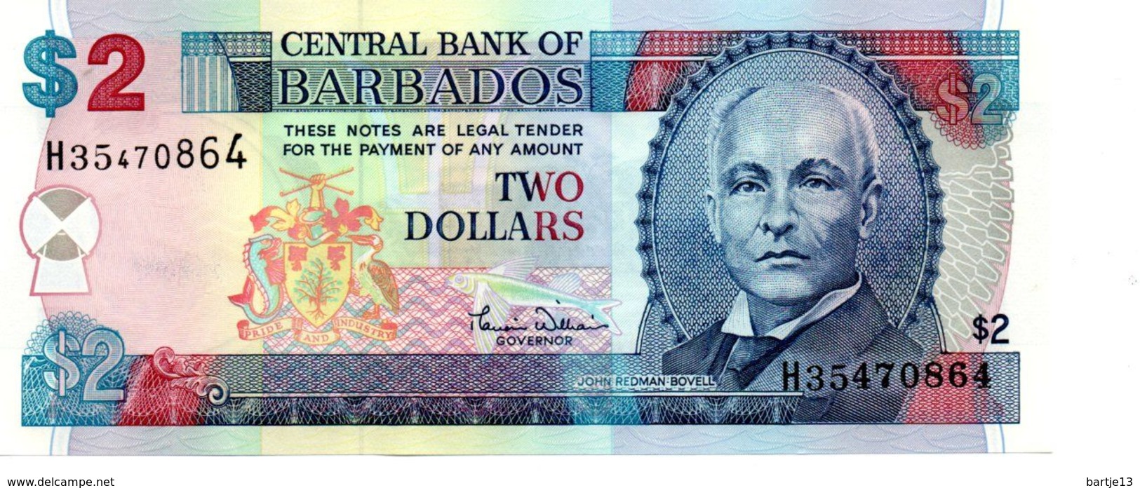 BARBADOS 2 DOLLARS PICK 60 UNCIRCULATED - Barbados