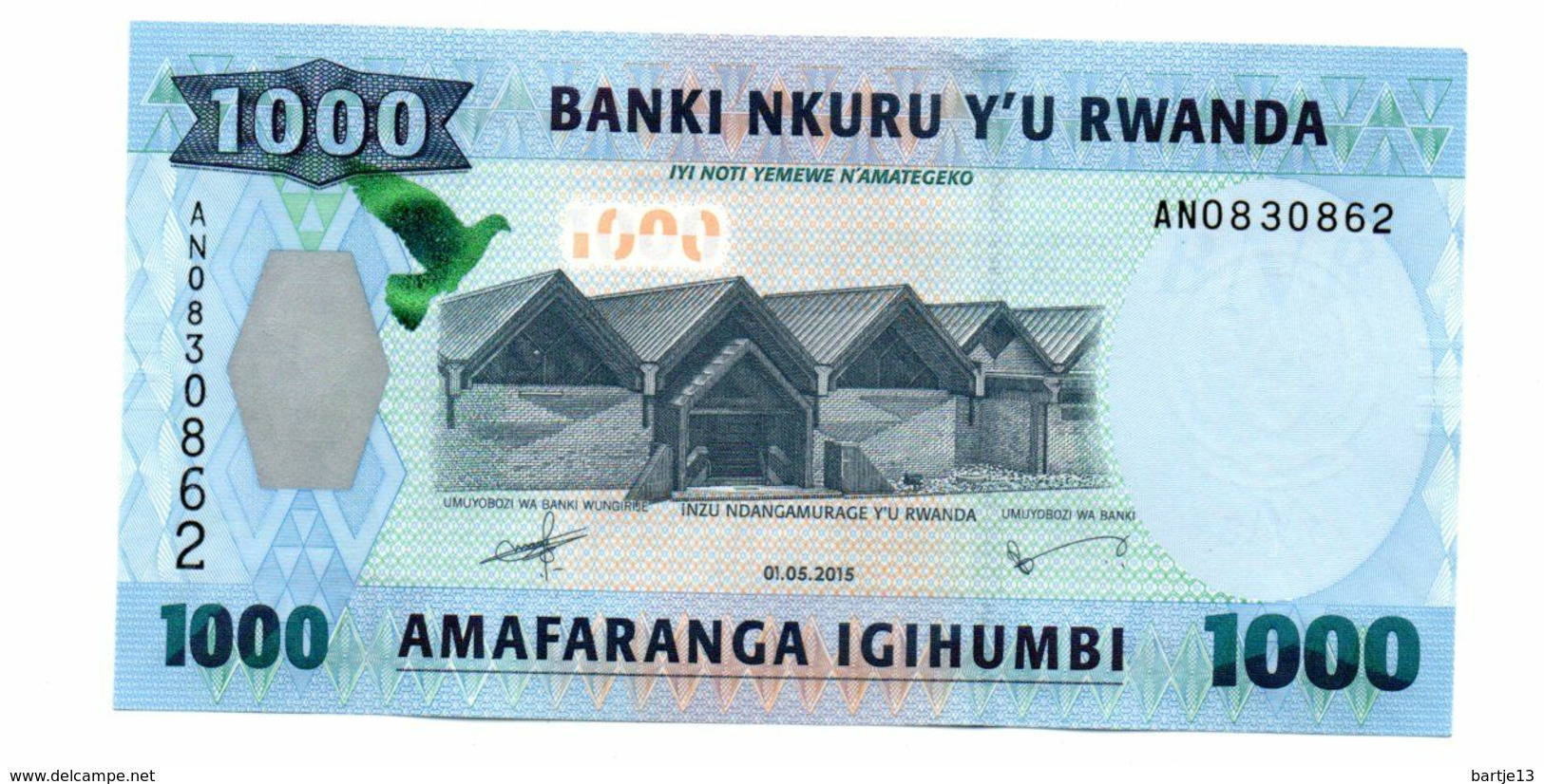 RWANDA 1000 FRANCS PICK 31 UNCIRCULATED - Ruanda