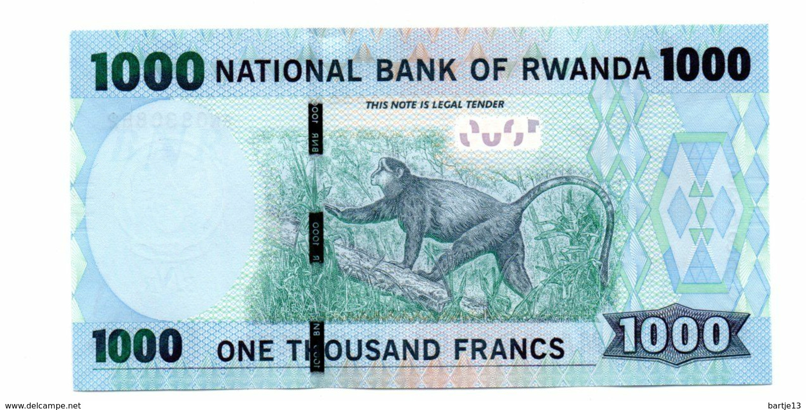 RWANDA 1000 FRANCS PICK 31 UNCIRCULATED - Rwanda