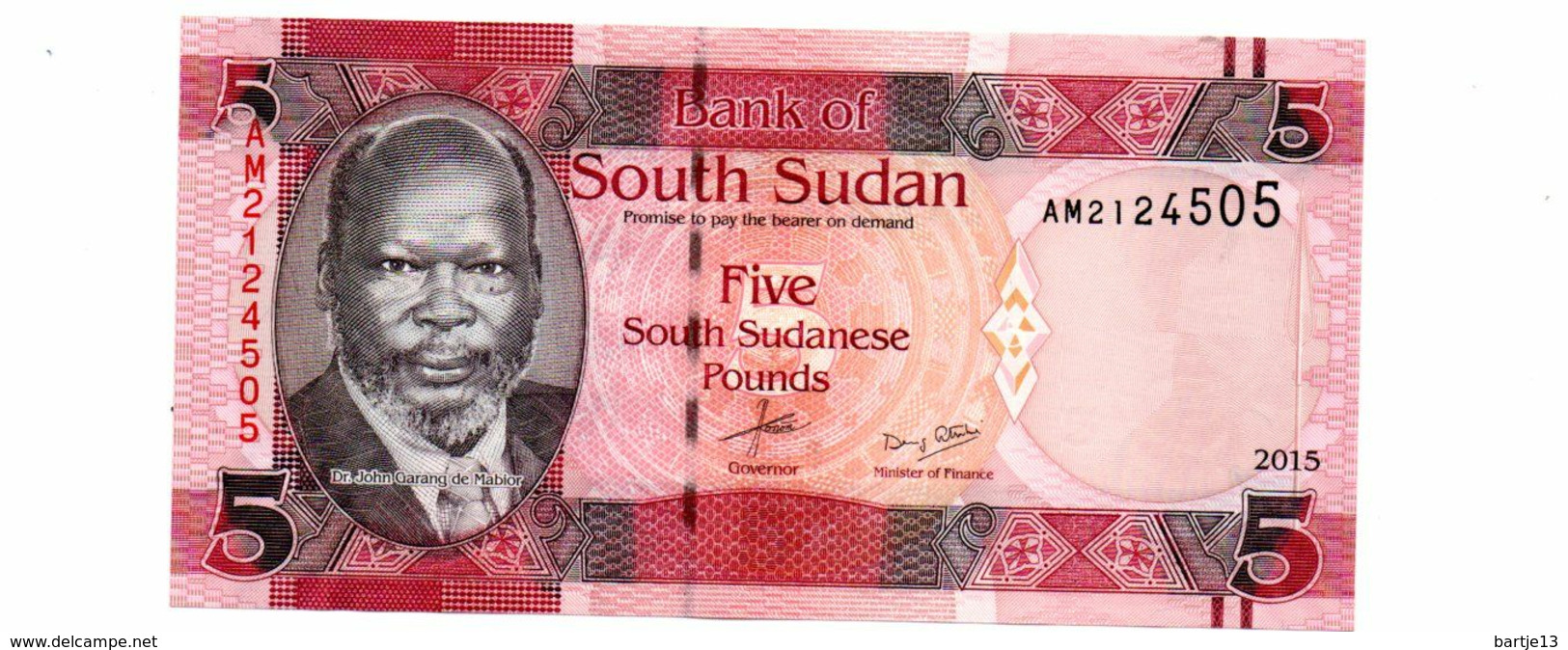 ZUID SOEDAN 5 SOUTH SUDANESE POUNDS PICK 11 UNCIRCULATED - Südsudan