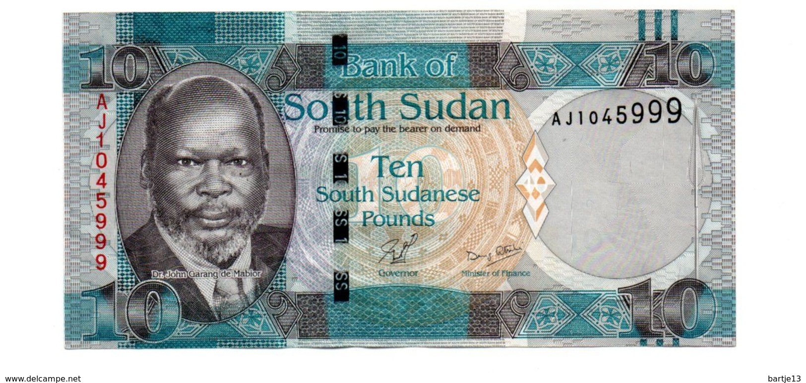 ZUID SOEDAN 10 SOUTH SUDANESE POUNDS PICK 12 UNCIRCULATED - Südsudan