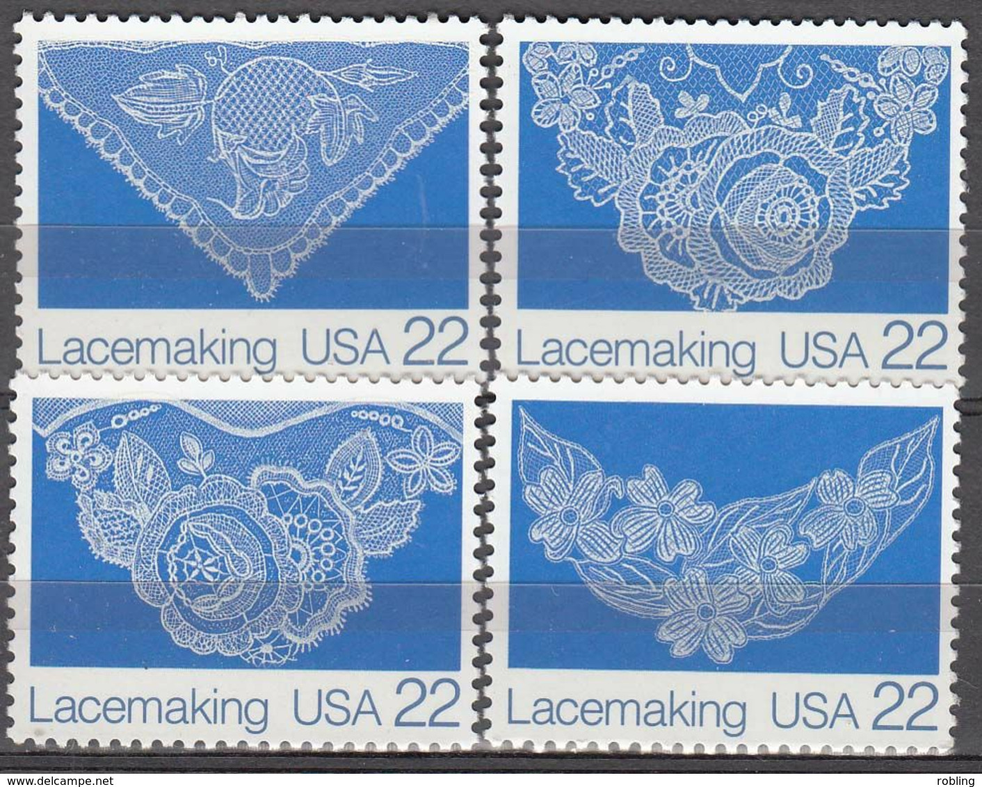 United States 1987 Lacemaking  Michel 1936-39  MNH 28300 - Textile