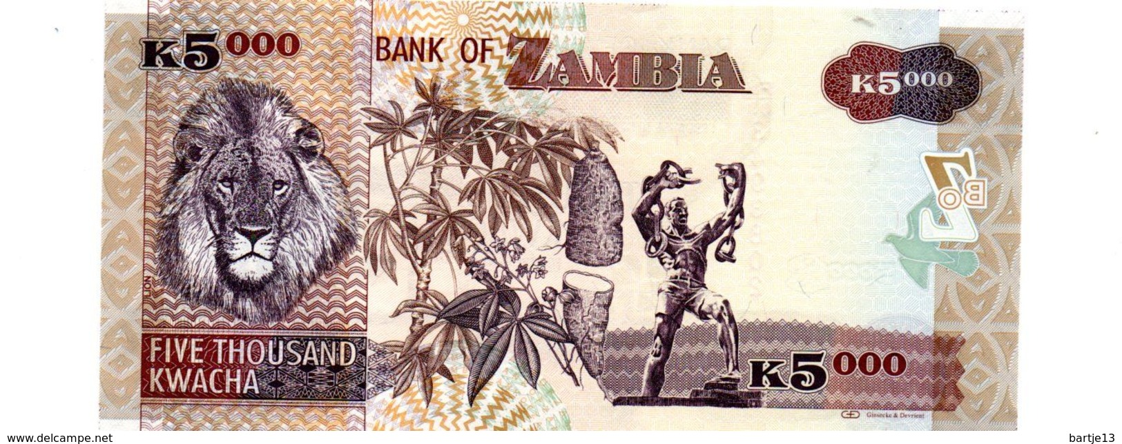 ZAMBIA 5.000 KWACHA  PICK 45g UNCIRCULATED - Zambia