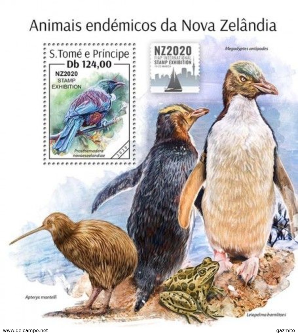 S. Tomé 2020, Philaexpo, Penguins, Kiwi,  BFl - Kiwi