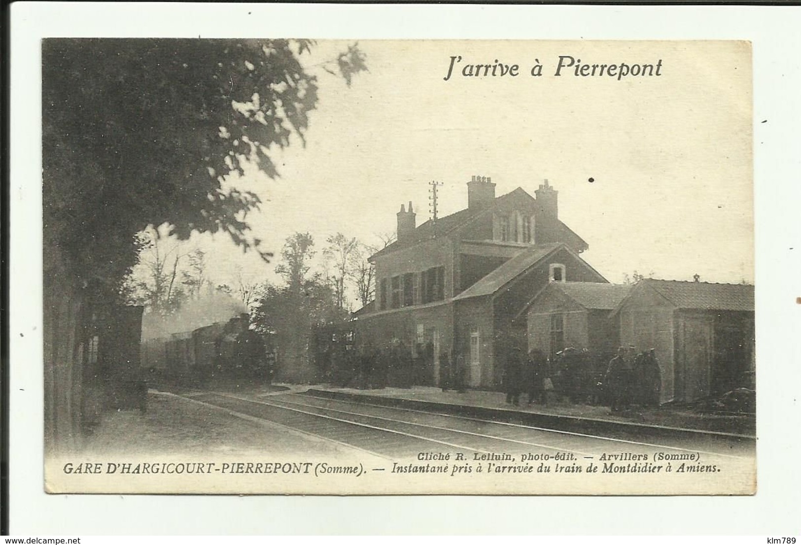 80 - Somme - Gare D'Hargicourt- Pierrepont - Arrivée Du Train De Montdidier- Amiens .- Train - Chemin De Fer - - Altri & Non Classificati