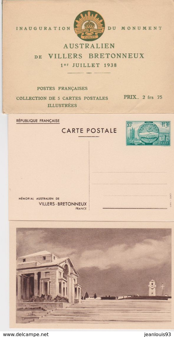 FRANCE - ENTIERS POSTAUX 400-CP2  POCHETTE  4 CARTES SUR 5 TIMBRES VERTS NEUFS LUXE COTE 72 EUR - Overprinted Covers (before 1995)