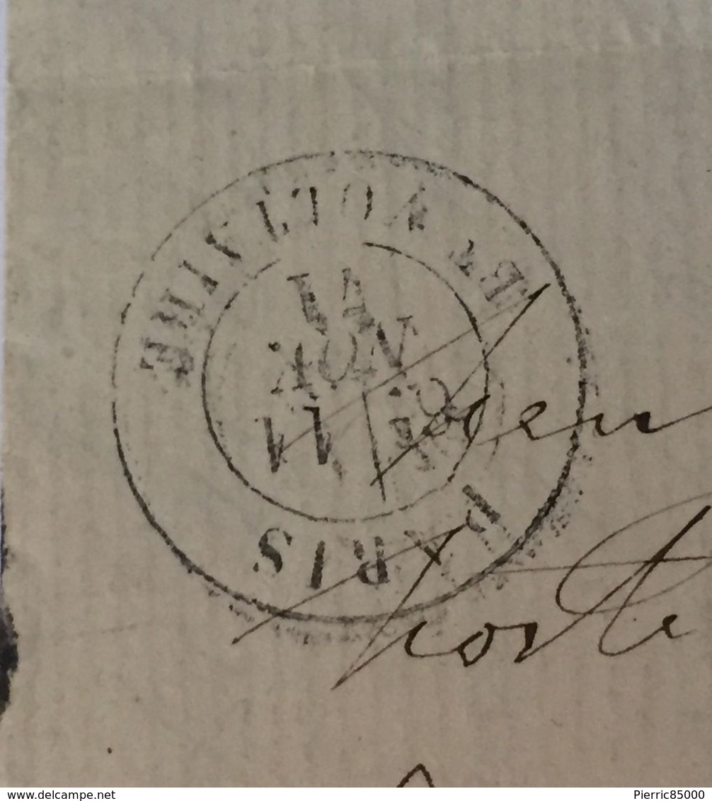 Lettre Affranchie à 25c En étoile De Paris N°36 Sur N°60a - 1849-1876: Periodo Clásico