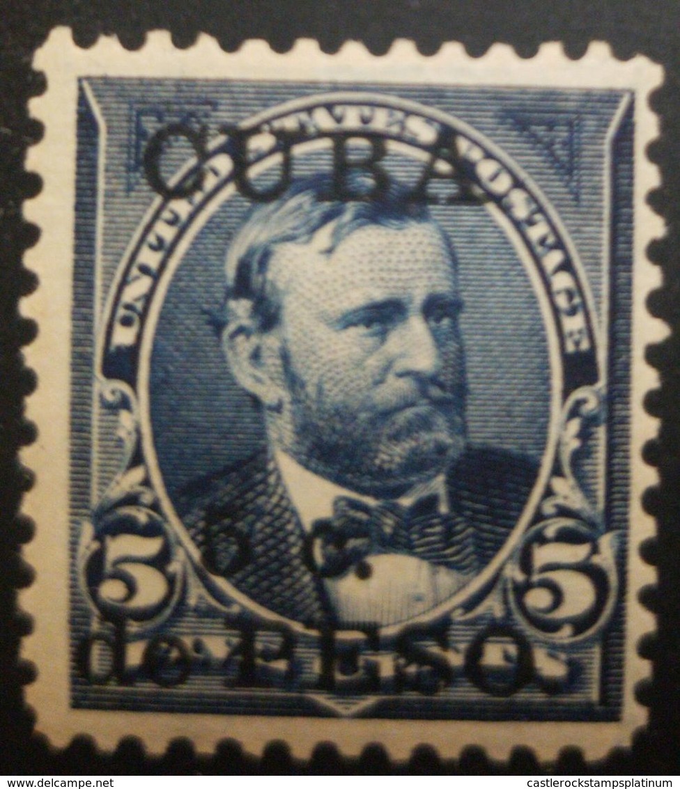 O) 1899 CUBA, USS OCCUPATION, SPECIAL PRINTING IN DARK BLUE,  ULYSSES GRANT  SC 2255c On 5c Blue, OVERPRINTE SURCHARGE, - Cuba