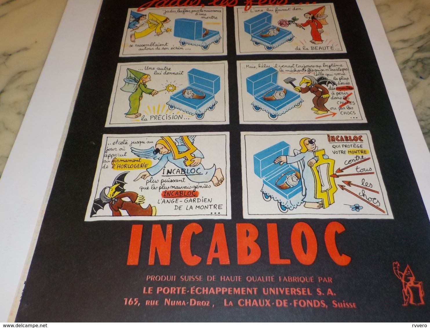 ANCIENNE  PUBLICITE JADIS LES FEES ET  INCABLOC 1954 - Autres & Non Classés