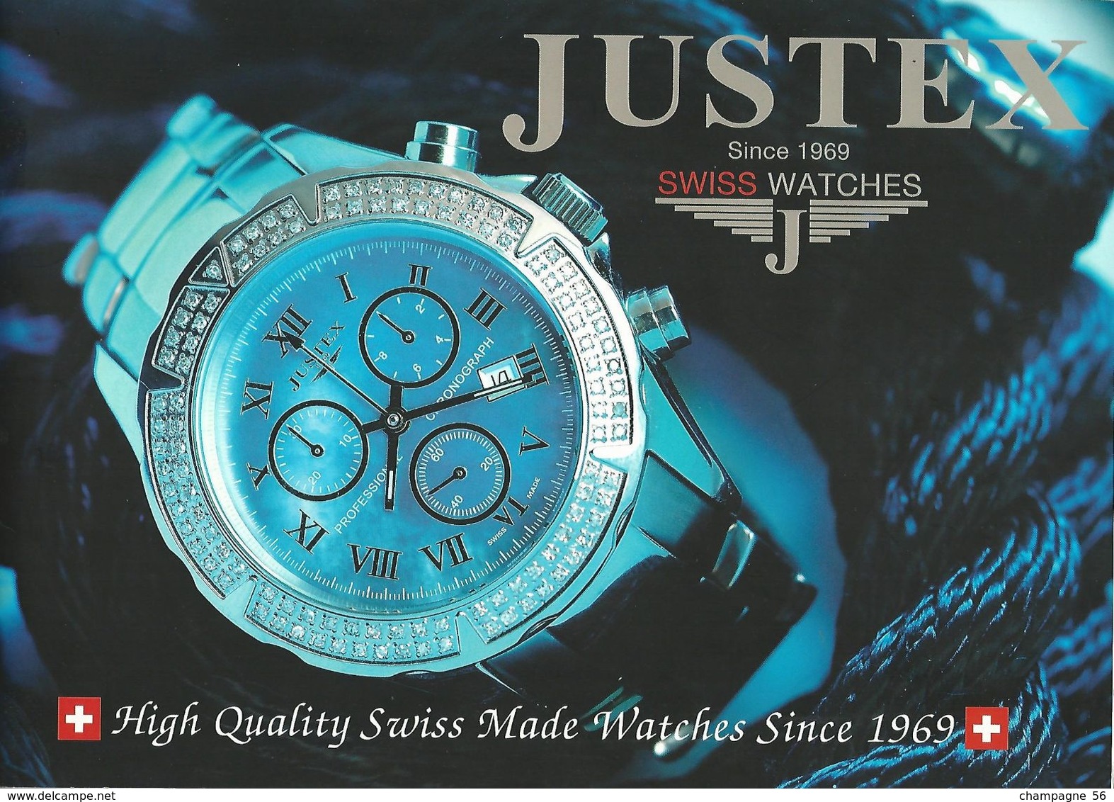 SWISS WATCHES 1969 MONTRES PUBLICITAIRES MARQUE  JUSTEX SINCE PAGES 22 NEUF LONGUEUR 29,5 CM X LARGEUR  21,00 CM - Relojes De Lujo