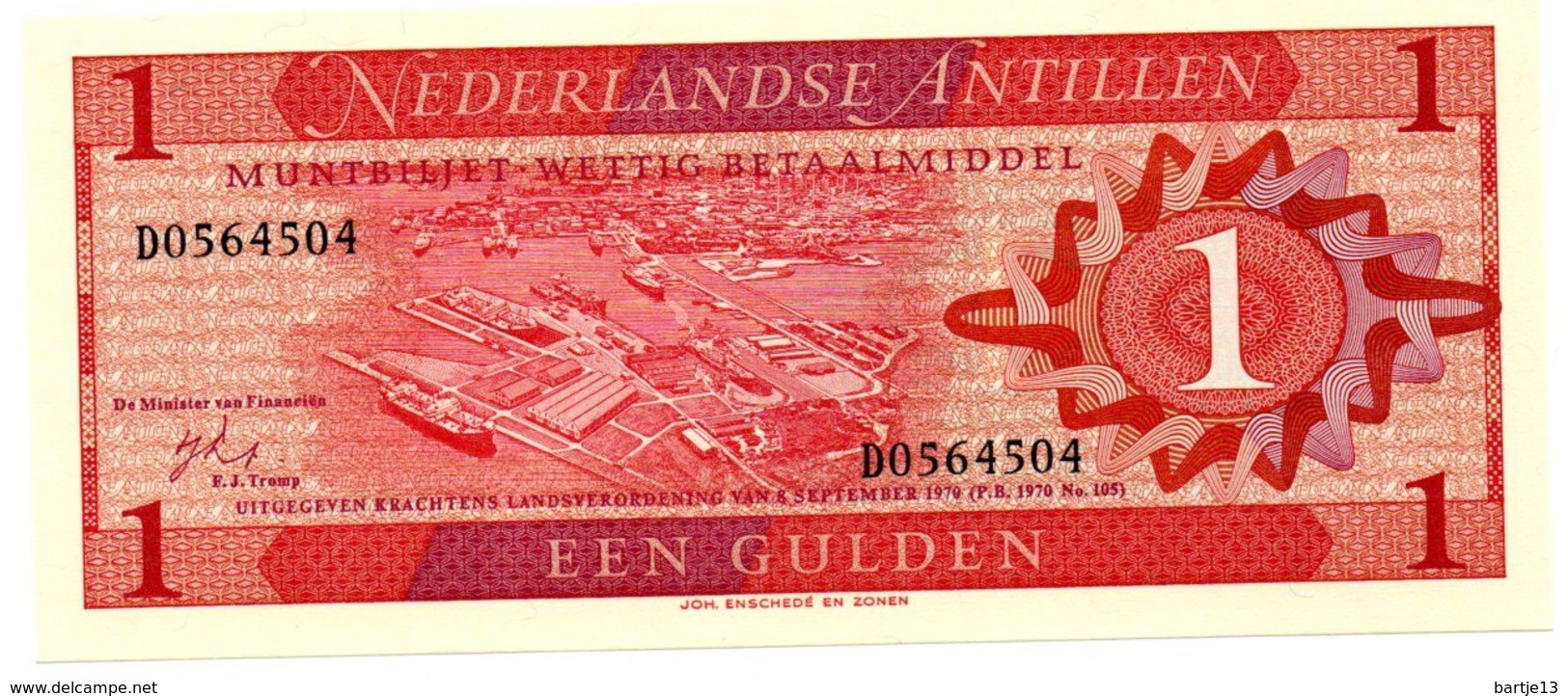 NEDERLANDSE ANTILLEN 1 GULDEN PICK 20a UNCIRCULATED - Niederländische Antillen (...-1986)