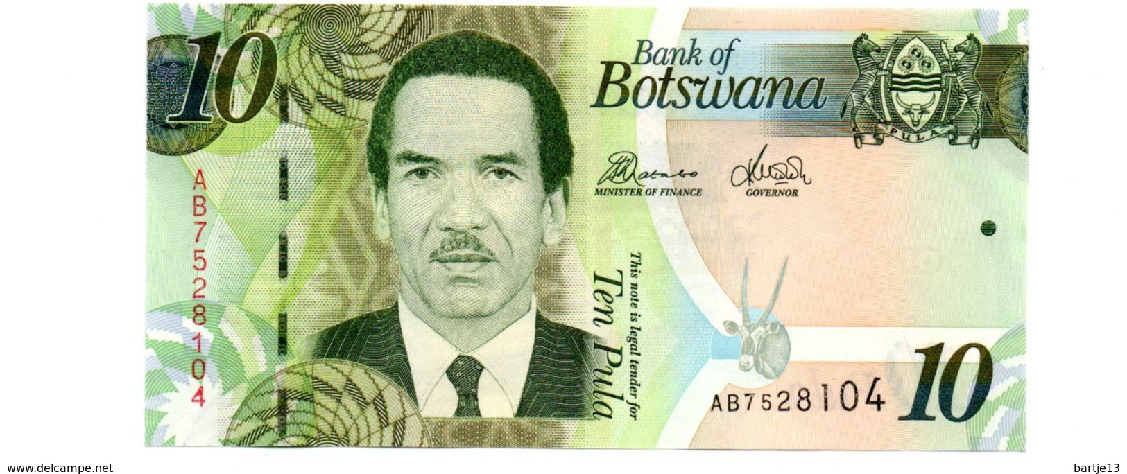 BOTSWANA 10 PULA PICK 30 UNCIRCULATED - Botswana