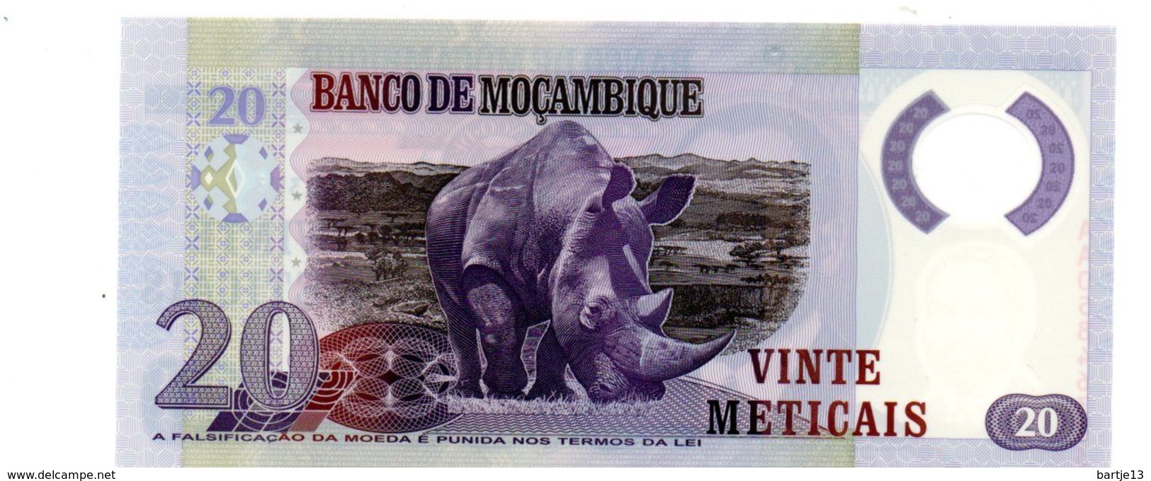 MOZAMBIQUE 20 METICAIS PICK 149 UNCIRCULATED POLYMEER - Mozambique