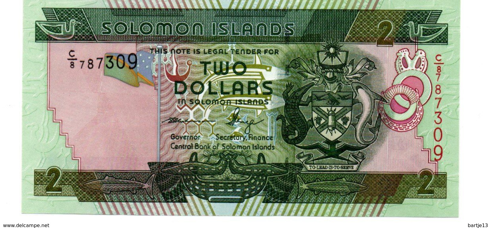 SOLOMON ISLANDS 2 DOLLARS PICK 18 UNCIRCULATED POLYMEER - Salomons