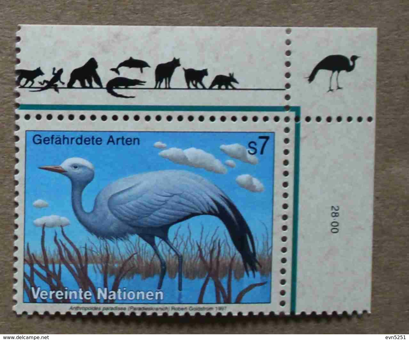 Vi97-01 : Nations-Unies (Vienne) / Protection De La Nature - Grue De Paradis (Grus Paradisea) - Unused Stamps