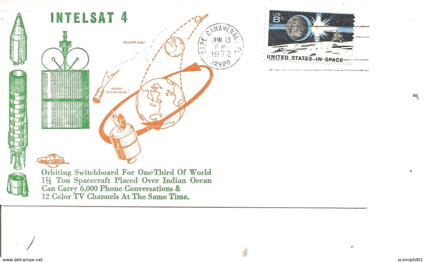 Espace - Intelsat 4 ( Commémoratif Des USA De 1972 à Voir) - North  America