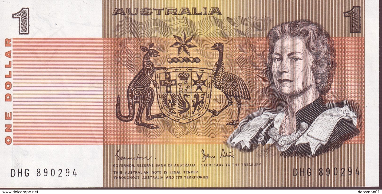 Australia 1982 $1 Johnstone-Stone McD 110 Uncirculated - 1974-94 Australia Reserve Bank (paper Notes)