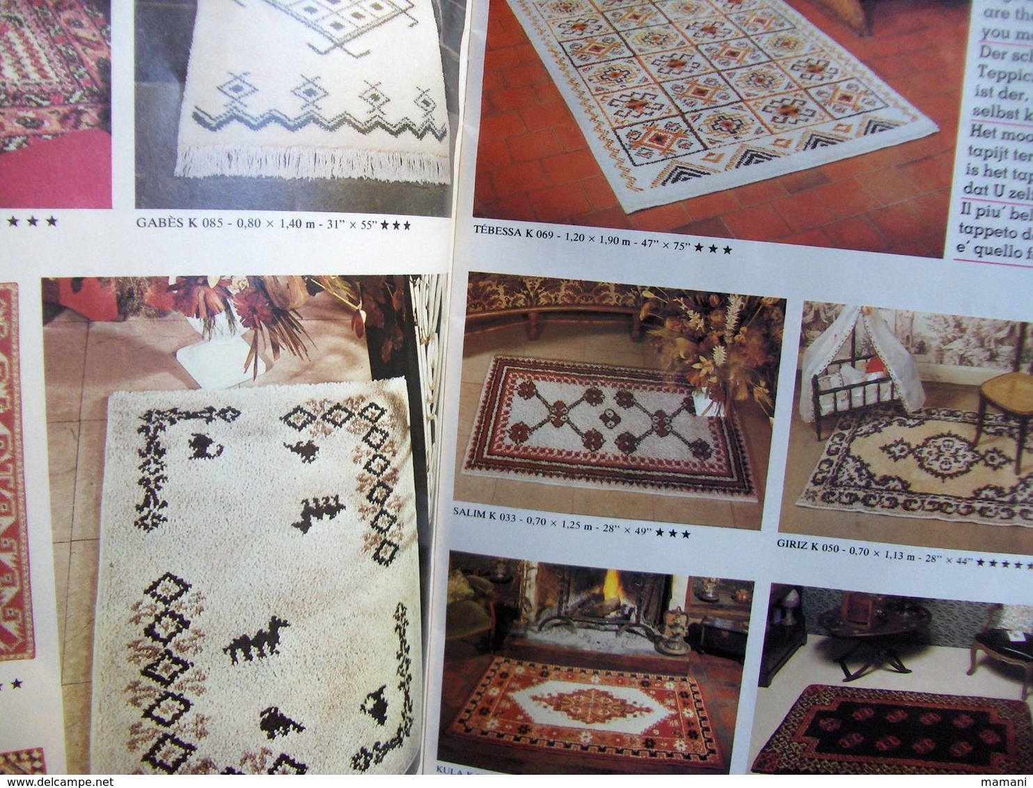 Lot De  Fil Pour Tapisserie - Paquets De Laine Pour Tapis Noué (voir Detail)+crochet+livre -vintage - Laine