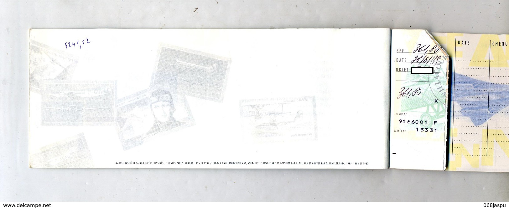 Carnet De Cheque Vide Theme Avion Concorde - Documents De La Poste