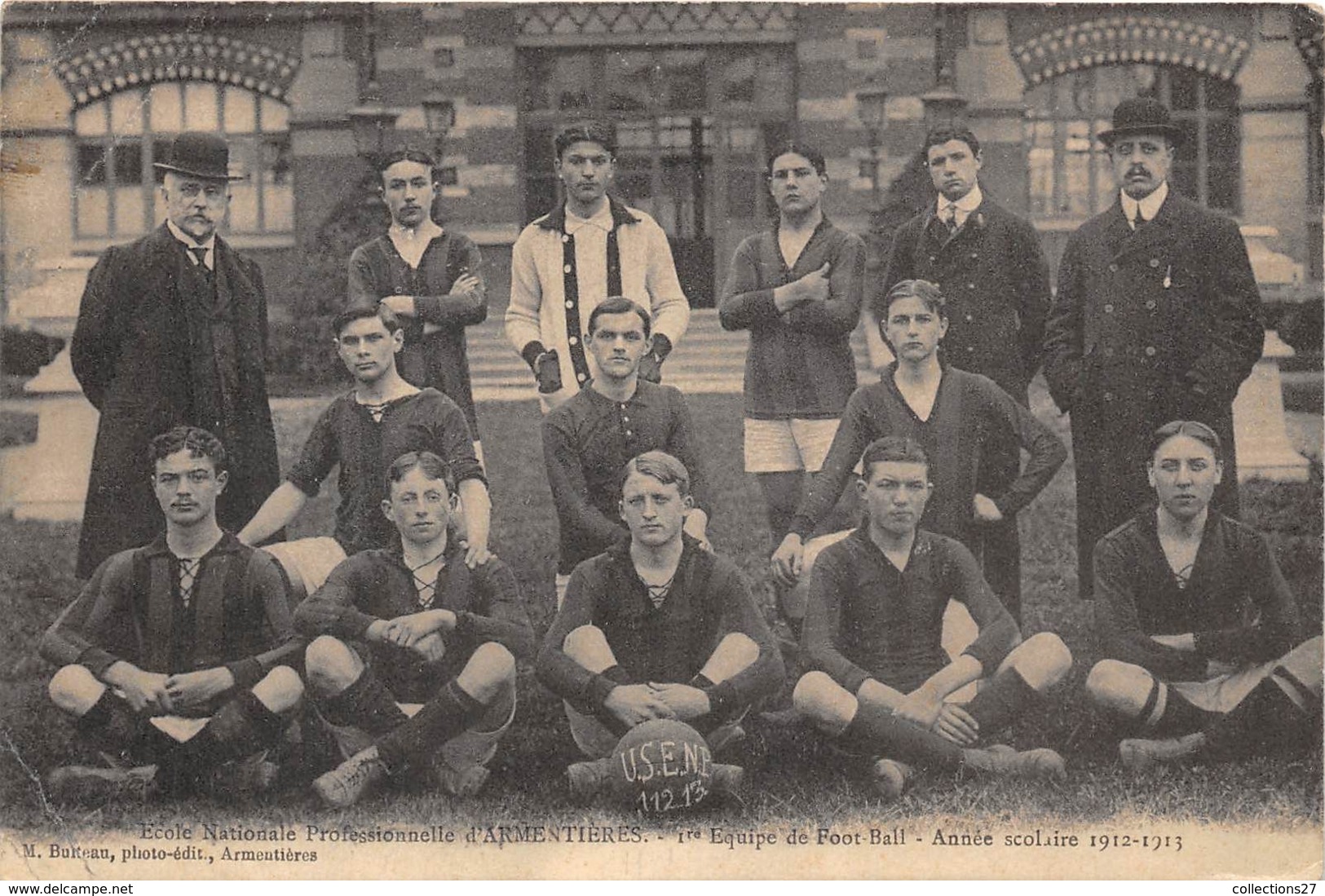 59-ARMENTIERES- ECOLE NATIONALE PROFESSIONNELLE, EPQUIPE DE FOOT-BALL, ANNEE SCOLAIRE 1912/13 - Armentieres