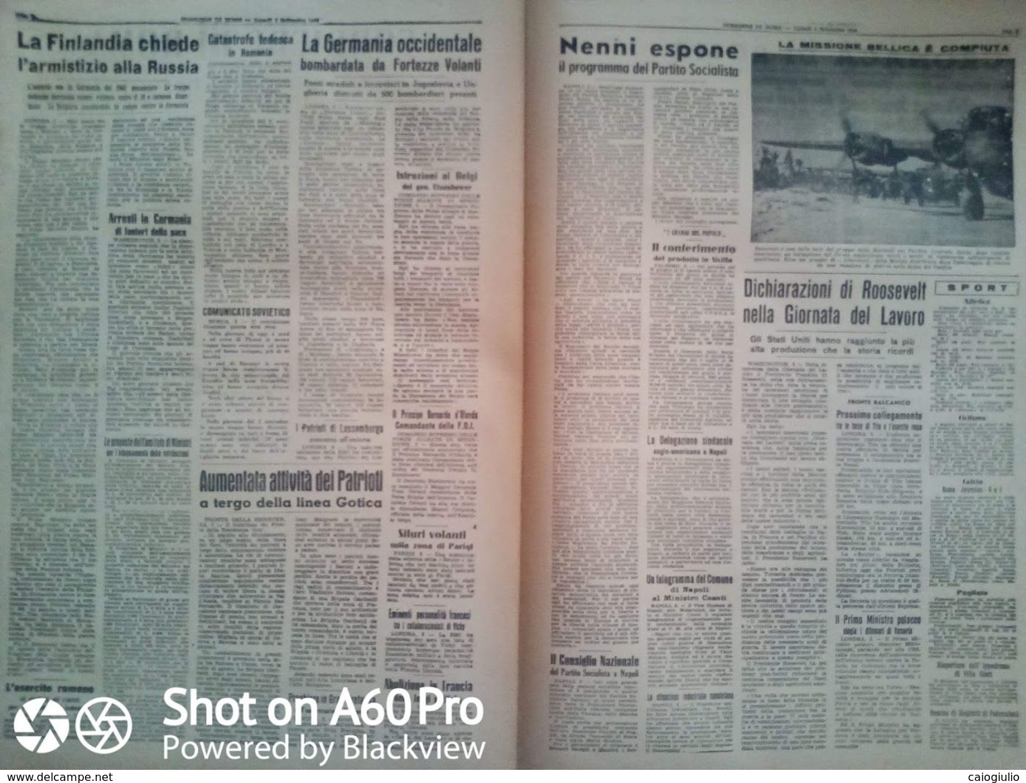 FASCISMO - CORRIERE DI ROMA N° 91 -  4 SETTEMBRE 1944 - LA X ARMATA TEDESCA DECIMATA - Oorlog 1939-45