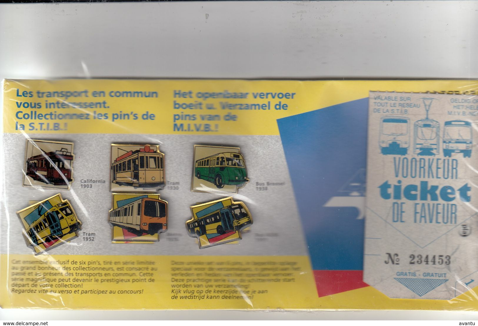 8 PINS MIVB /  STIB  / TRAM + BUS / Emballage Original / Originele Verpakking - Transport