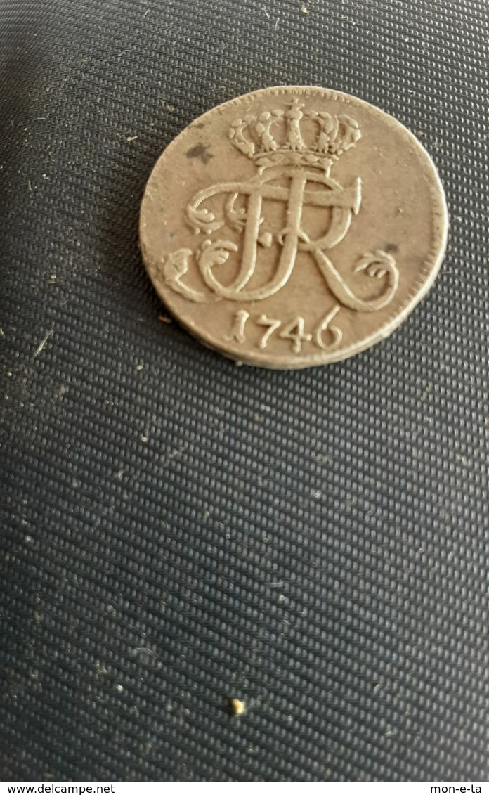 Coin Rare Monogram FR 1746 12 Eines Reichs Thaler - Taler & Doppeltaler