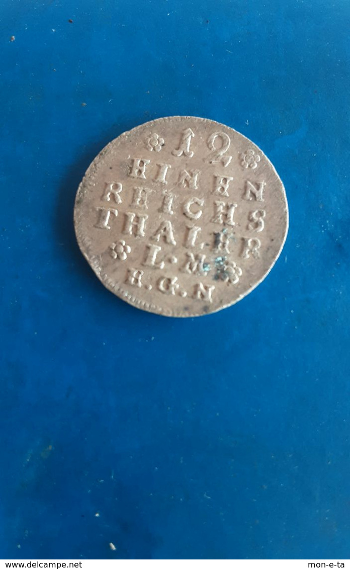 Coin Rare Monogram FR 1746 12 Eines Reichs Thaler - Taler & Doppeltaler