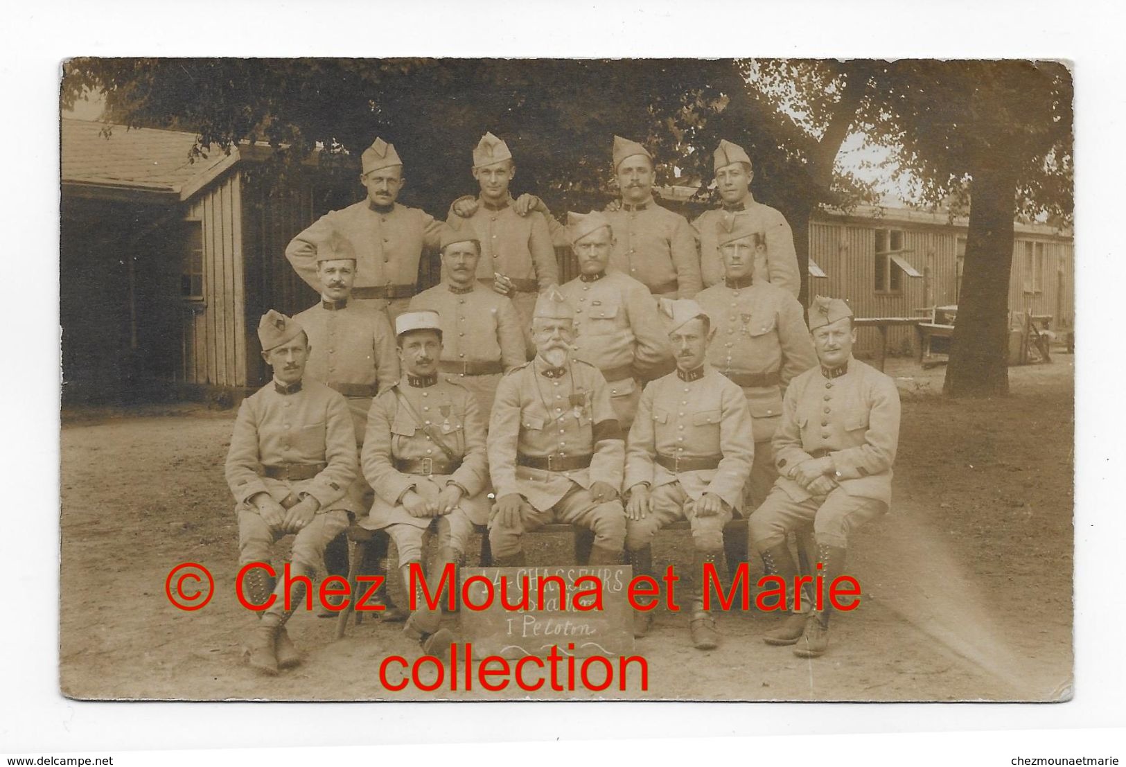 14 REGIMENT DE CHASSEURS 1 ESCADRON 1 PELOTON - CARTE PHOTO - Régiments