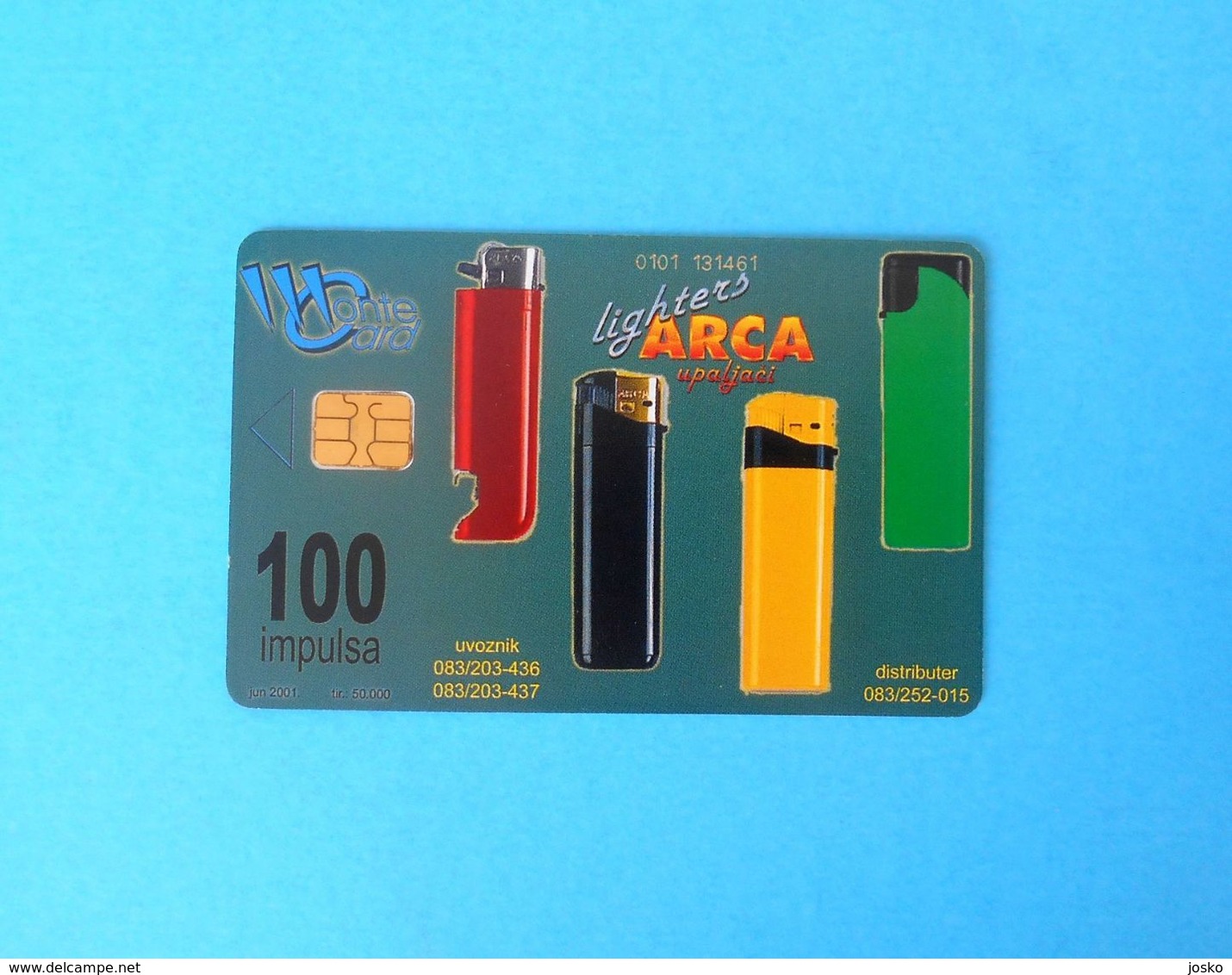 ARCA LIGHTERS ... Montenegro Old Rare Chip Card 50.000 Ex. Only * Lighter Beach Butterfly Papillon Mariposa Crna Gora - Montenegro