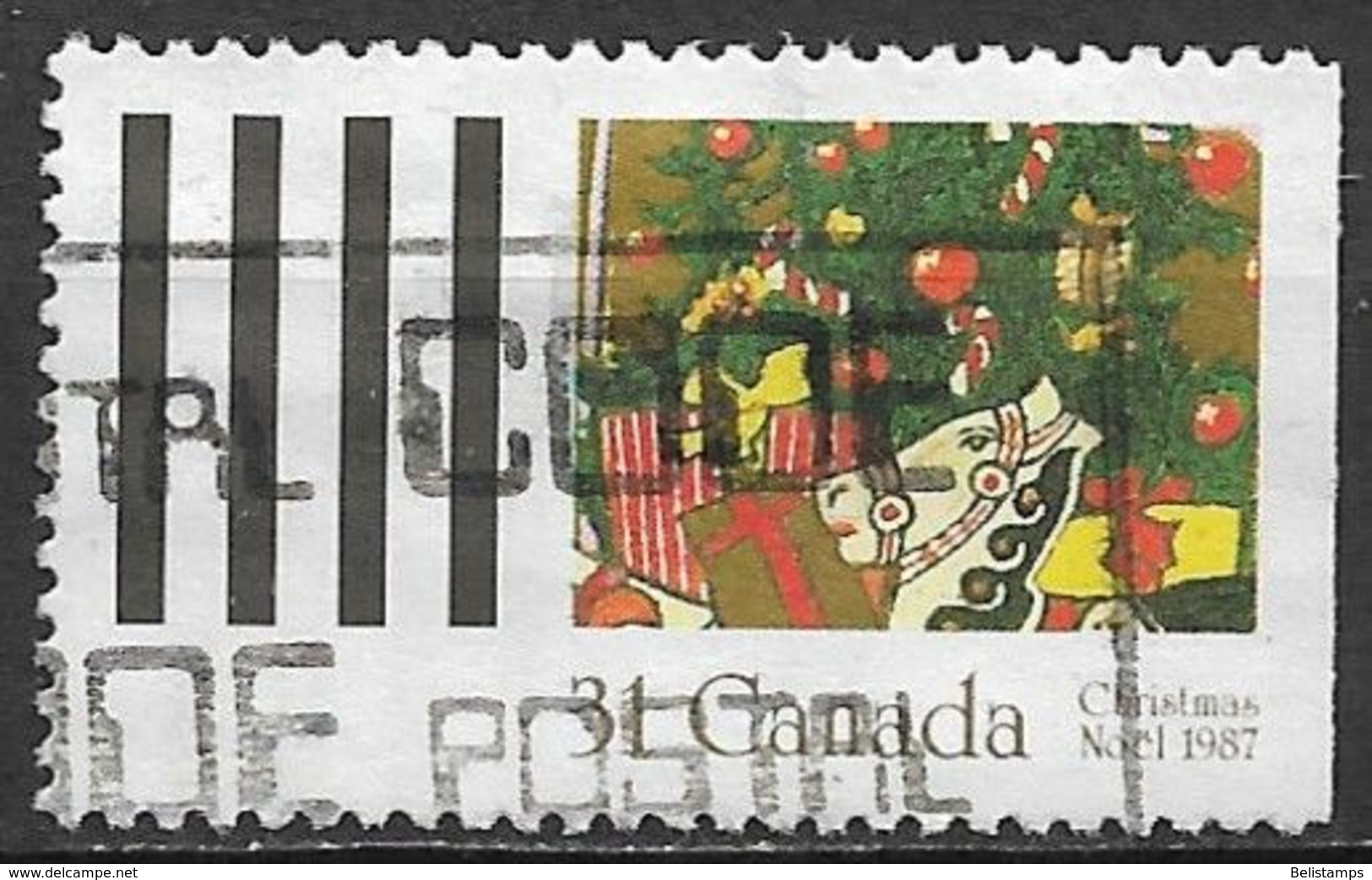 Canada 1987. Scott #1151 (U) Christmas, Gifts And Tree - Single Stamps