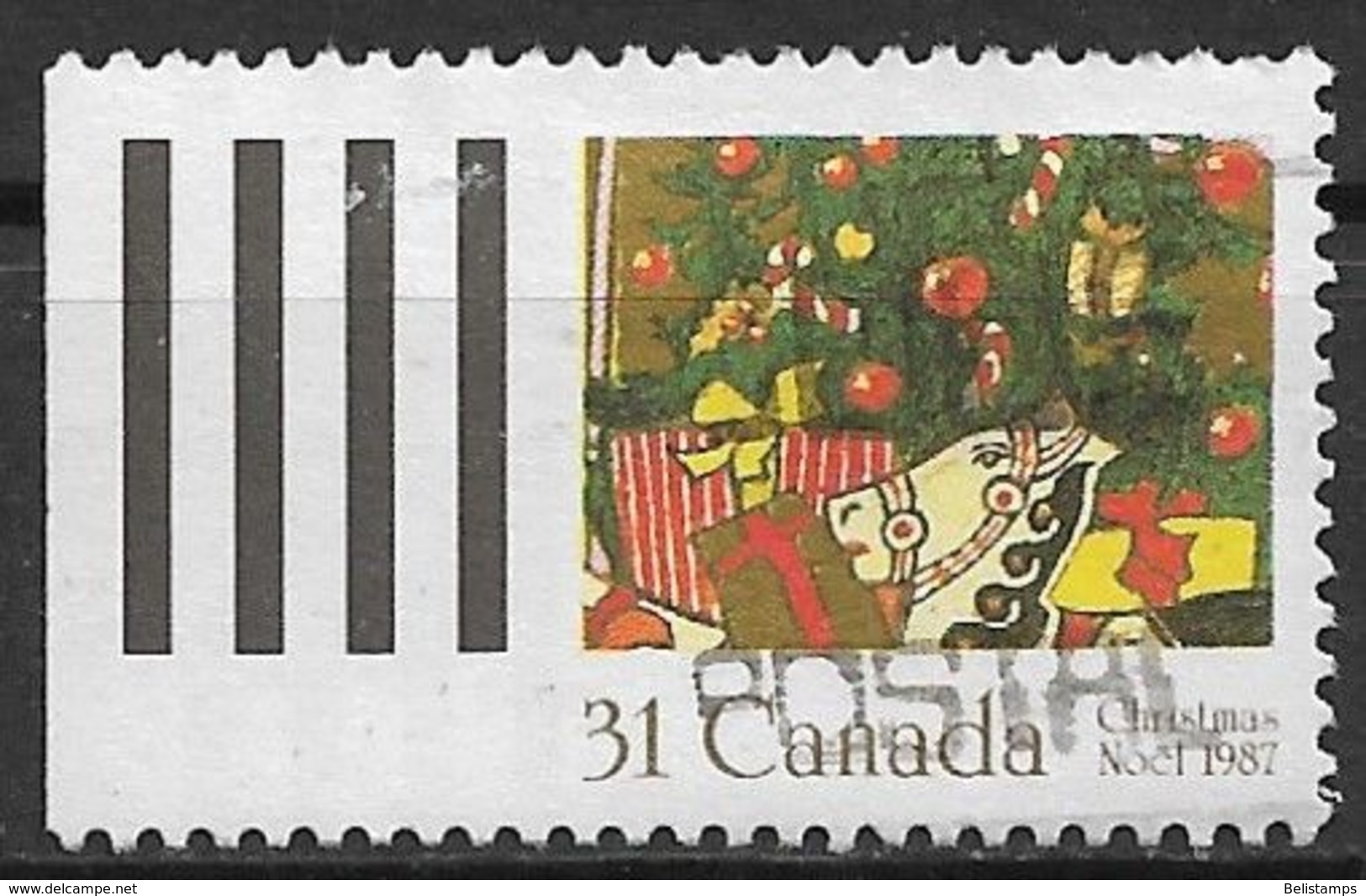 Canada 1987. Scott #1151 (U) Christmas, Gifts And Tree - Single Stamps