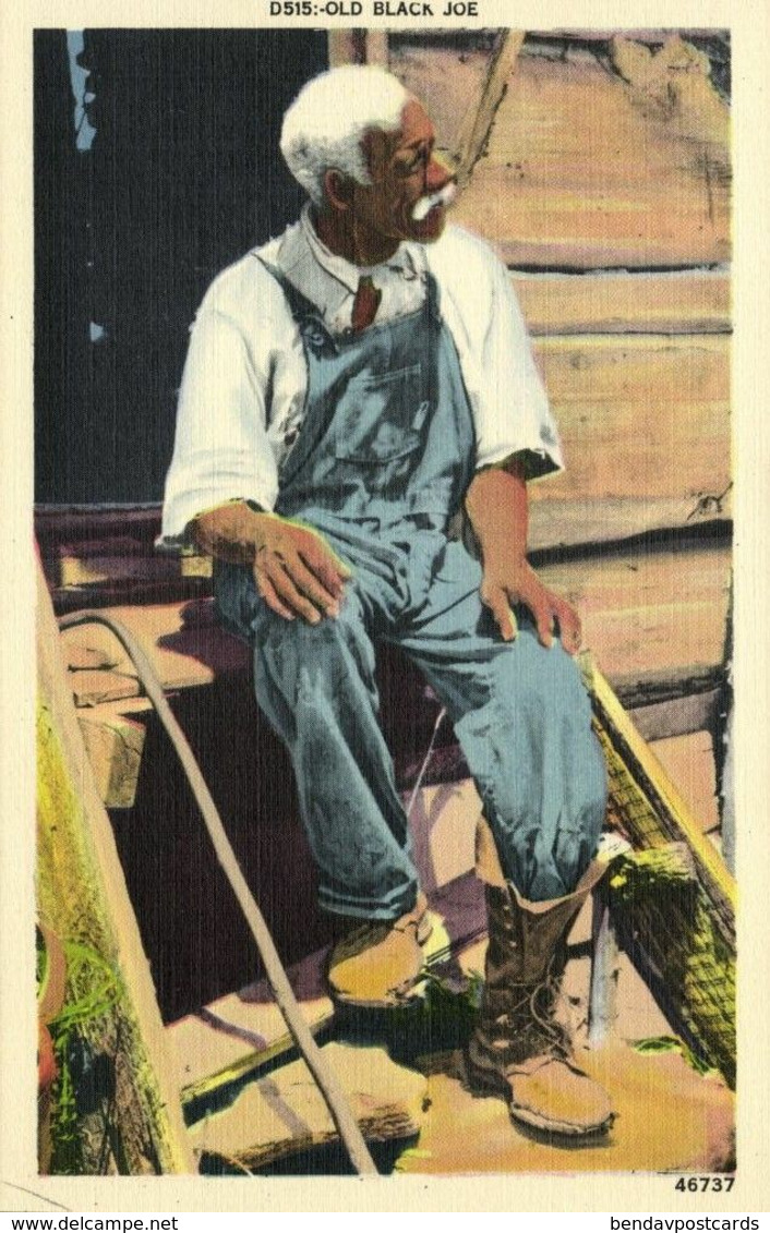 Black Americana, "Old Black Joe" (1940s) Asheville 46737 Postcard - Black Americana