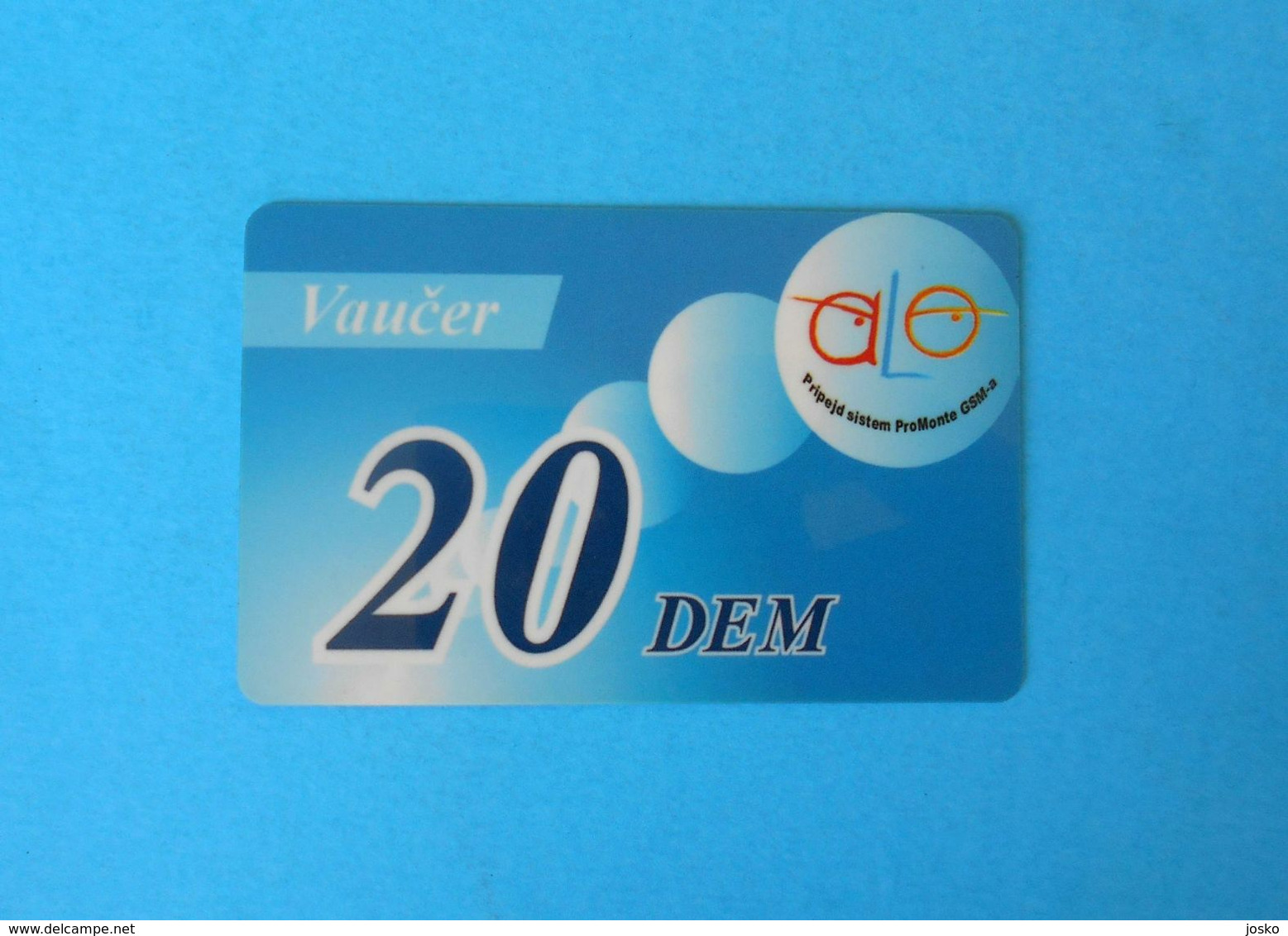 20 DEM ... Montenegro Very Old Issue Prepaid GSM Card * Prepaye Carte Recharge - Value In Old Deutschland Marks Vaucer - Montenegro