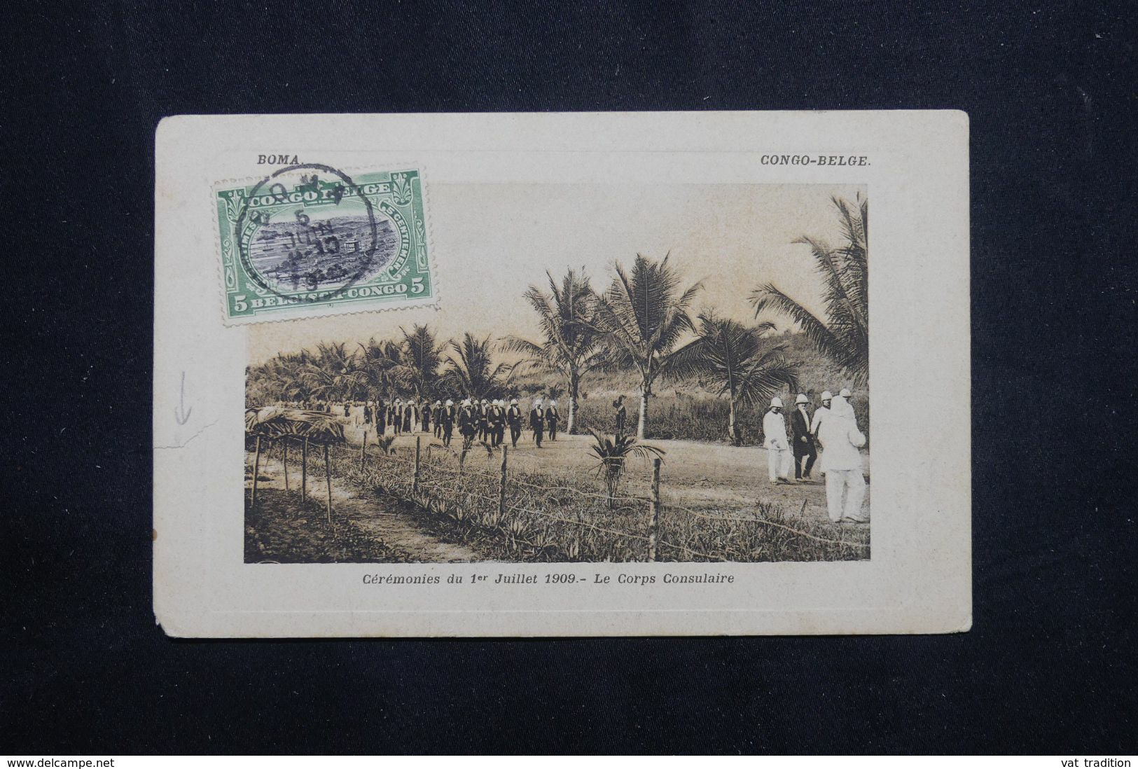 CONGO BELGE - Affranchissement De Boma Sur Carte Postale En 1909 Pour Paris - L 64739 - Lettres & Documents