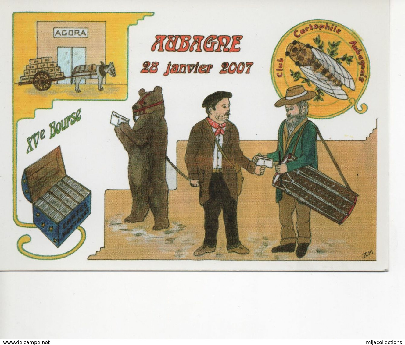 C37 15 ème BOURSE DU CLUB CARTOPHILE AUBAGNE 2007-illustration JEAN CLAUDE MERIC - Bourses & Salons De Collections