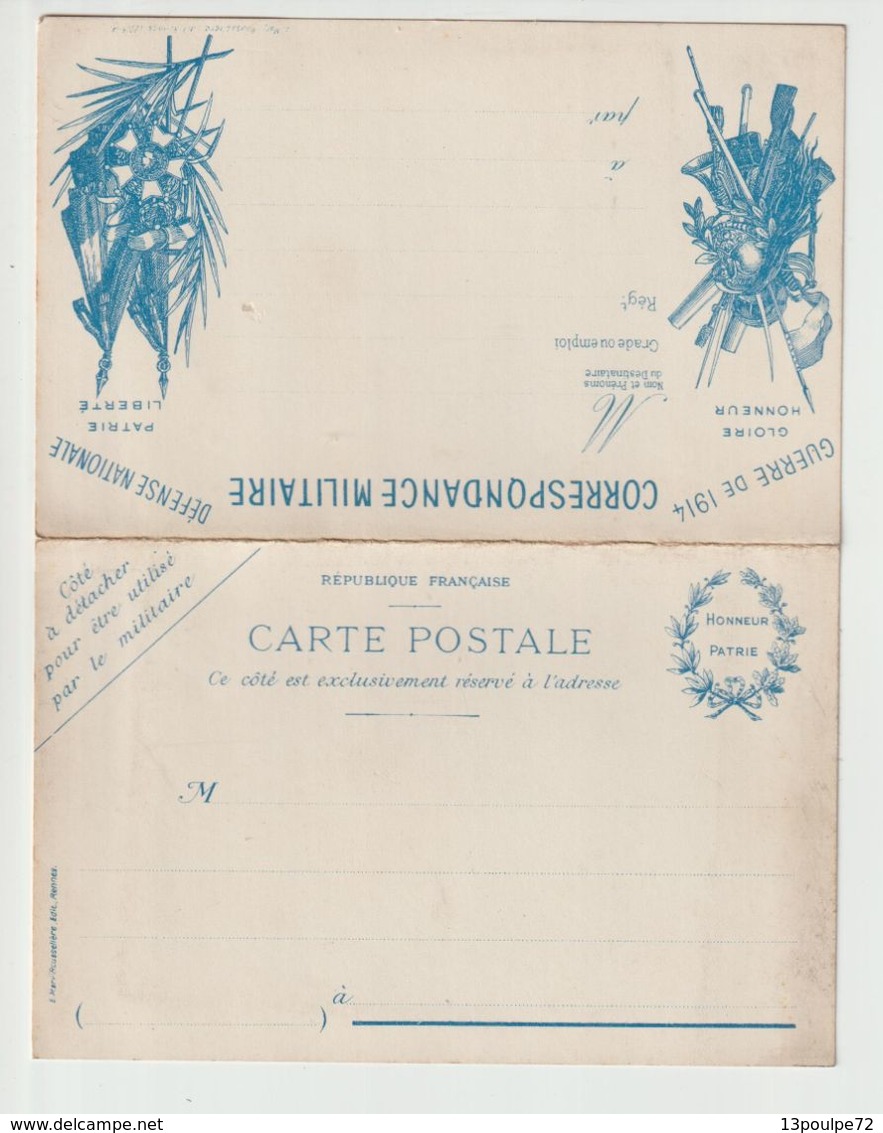 COURRIER  MILITAIRE-  14-18 --  PAS ECRITE - 1914-18