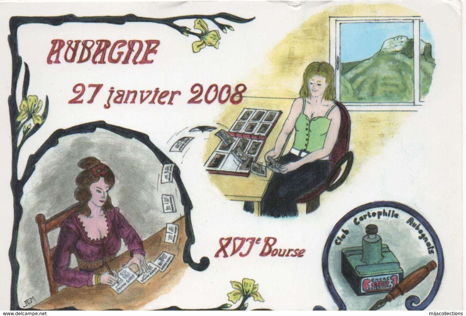 C37 16 ème BOURSE DU CLUB CARTOPHILE AUBAGNE 2008-illustration JEAN CLAUDE MERIC - Bourses & Salons De Collections