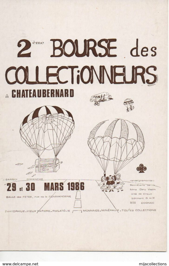 C37-2ème BOURSE Des Collectionneurs à CHATEAUBERNARD- 1986 - Bourses & Salons De Collections